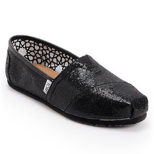 Toms Black Glitter Women's Shoes